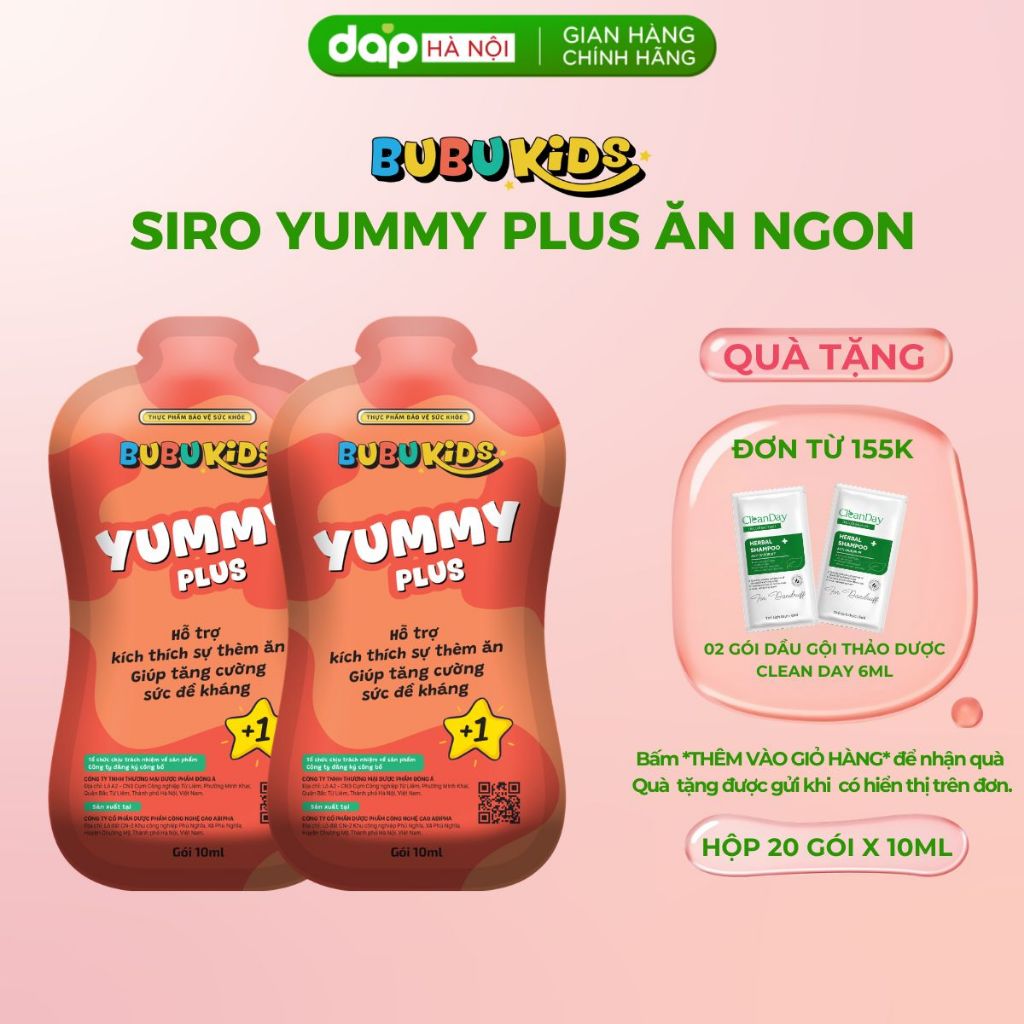 Nước uống YUMMY PLUS BUBUKIDS dành cho trẻ em giúp ăn ngon bổ sung vitamin tăng cường sức đề kháng