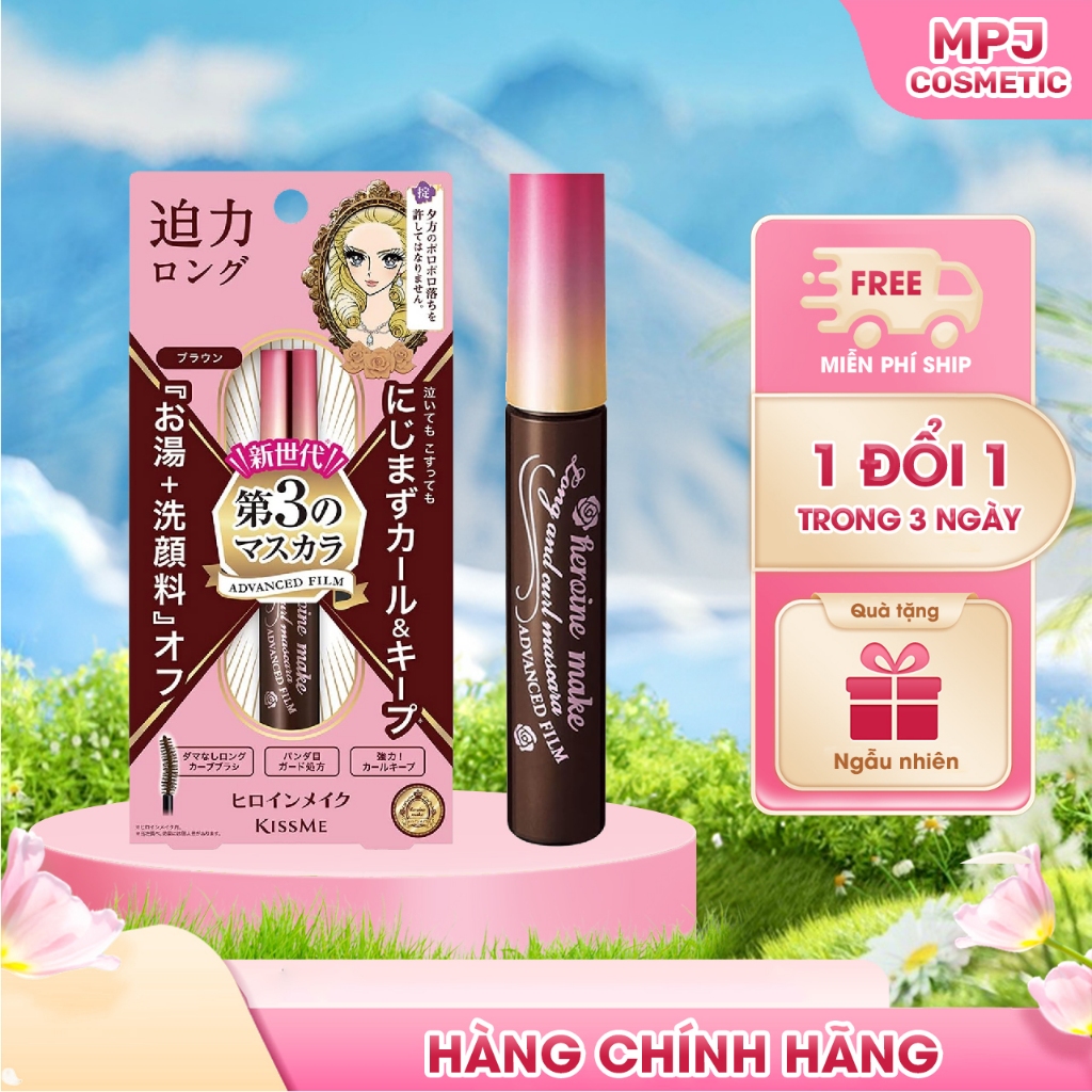 Mascara Dạng Màng Film Vuốt Dài Mi Kissme Heroine Make Long & Curl Mascara Advanced Film  ( Màu Nâu 