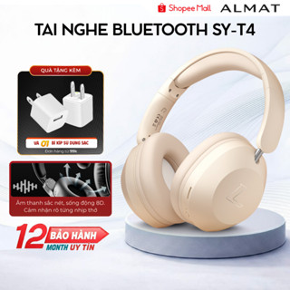 Tai Nghe Bluetooth Chụp Tai ALMAT SY-T4,Âm Thanh Mạnh Mẽ, Nhẹ Êm Đeo Cả Ngày, Pin 20H,Thiết Kế Thời Trang