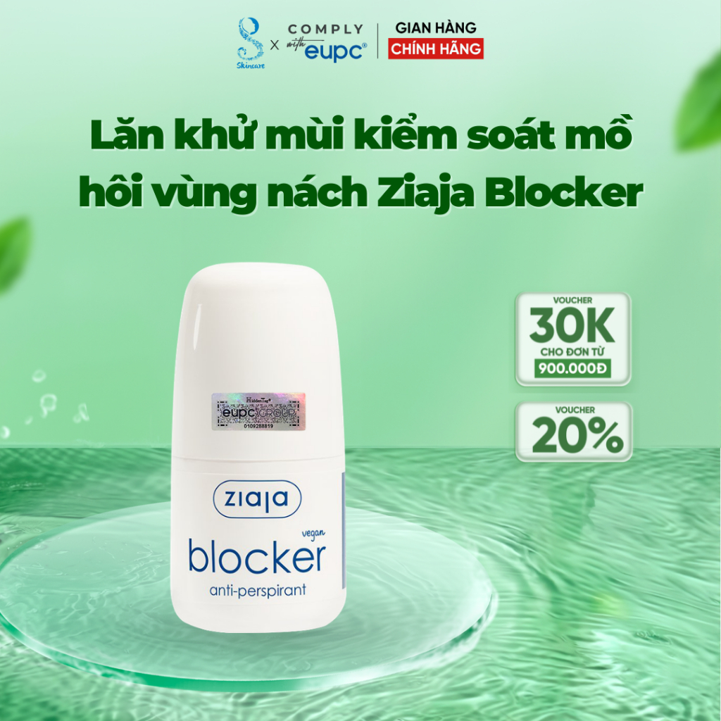 Lăn khử mùi kiểm soát mồ hôi vùng nách Ziaja Blocker 60ml