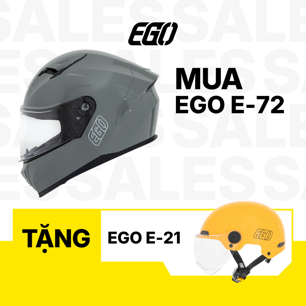 [Mua 1 tặng 1] Mũ Bảo Hiểm Fullface 1 Kính EGO E-72 – Touring Cao Cấp, Chuẩn ECE, Ổn Định Tốc Độ Cao