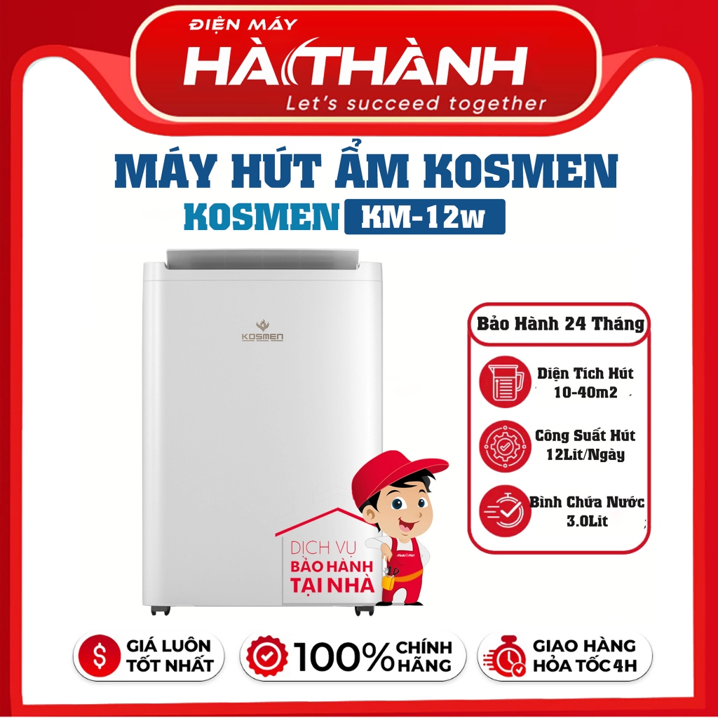 Máy Hút Ẩm Kosmen KM-12W, Không Gian 10-40 Máy Hút Ẩm Kosmen KM-12W 12L/Ngày Cho Phòng 10-40m², Kết 