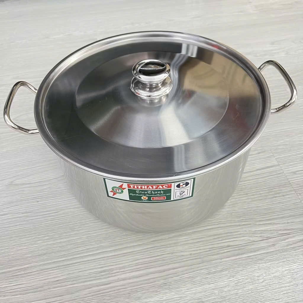 Nồi inox Tithafac sử dụng được bếp từ size lớn từ 34cm-40cm