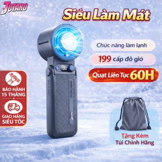 [QUẠT LIÊN TỤC 60 GIỜ] Quạt cầm tay mini JOTARO tốc độ cao,  điều chỉnh vô hạn 199 cấp độ + Sò lạnh