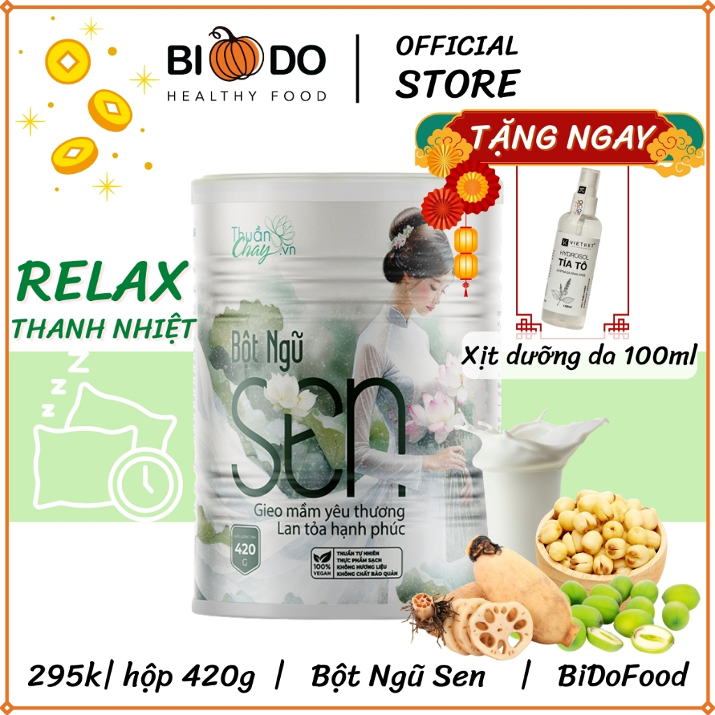 Bột Ngũ Sen 420g - BiDoFood - Thanh Nhiệt, Hỗ Trợ Ngủ Ngon