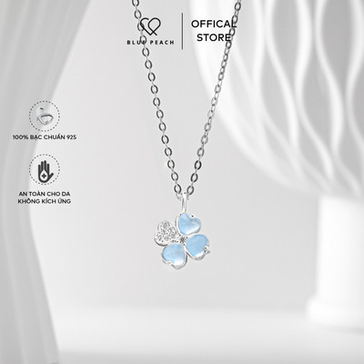Dây Chuyền Bạc 925 Blue Peach DC Cỏ 4 Lá Tim Đá Moonstone V1 DC868 DC867 DC899