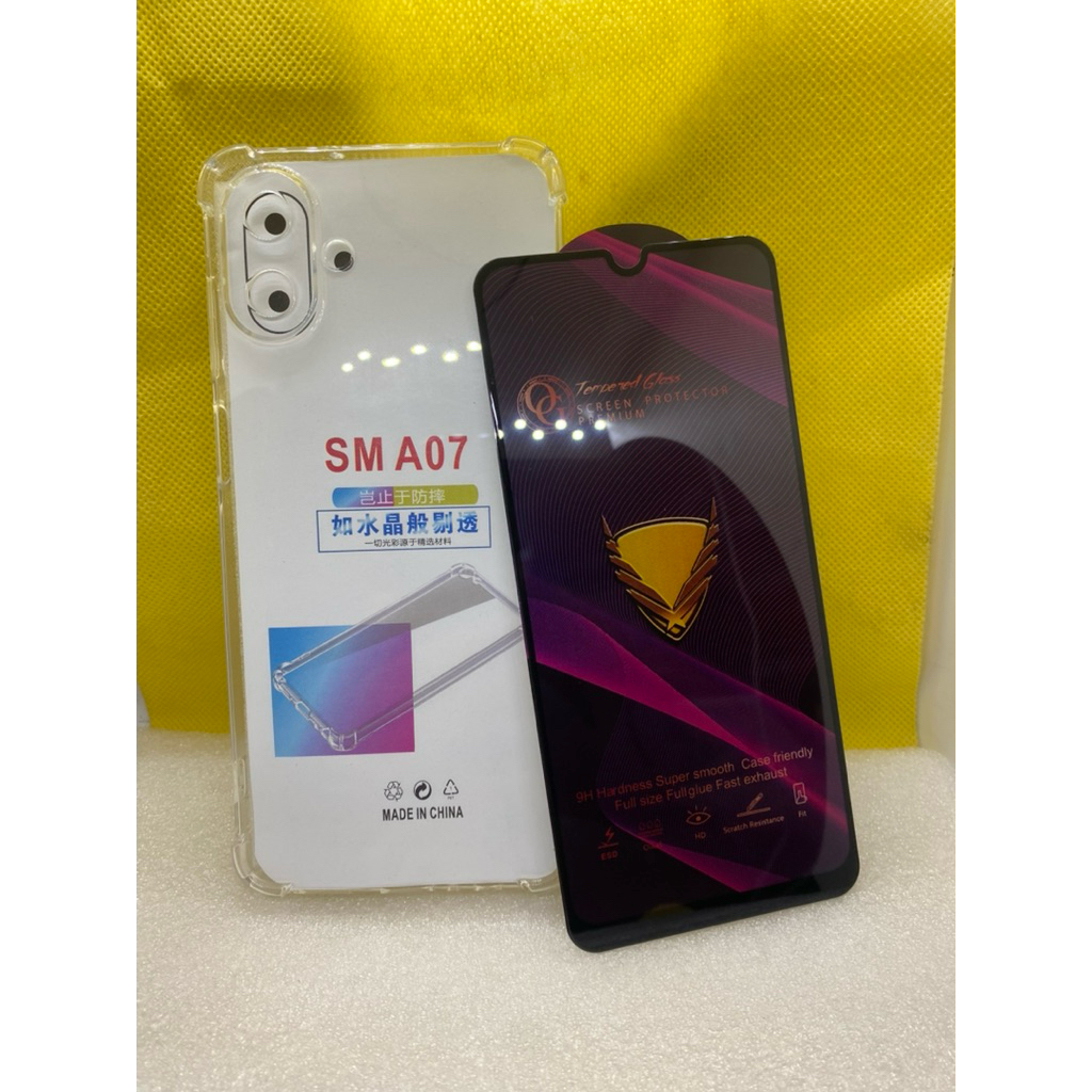 Combo kính cường lực - ốp lưng trong chống sốc sam sung a07