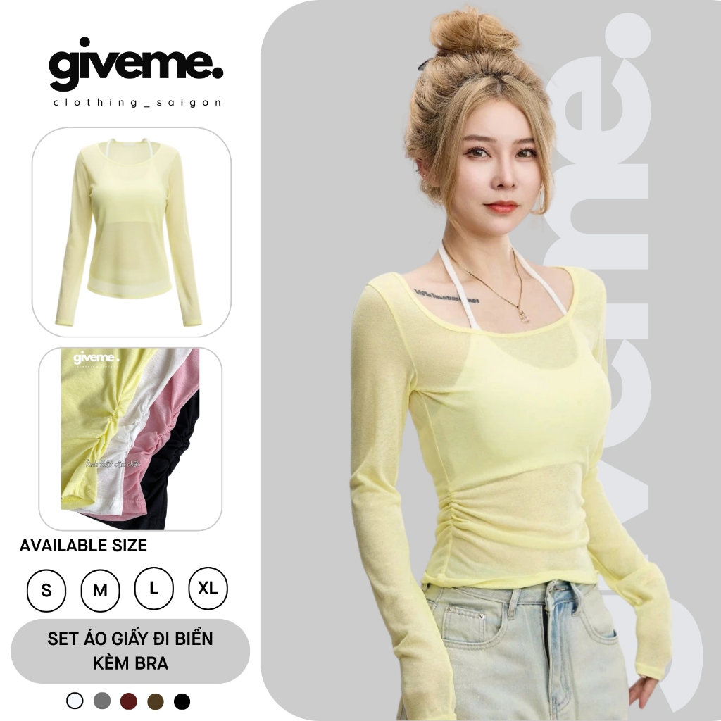 [TẶNG KÈM ÁO BRA] Set Hai Mảnh Cotton Xuyên Thấu Mỏng Mát Dáng Dài Kèm Áo 2 Dây Trong Mặc Mát Mùa Hè Đi Biển Không Nóng | BigBuy360 - bigbuy360.vn