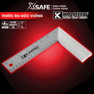 Thước ke góc vuông KAPRO 307 lưỡi thước thép không gỉ, vạch chia khắc vĩnh viễn, đo góc 90 độ