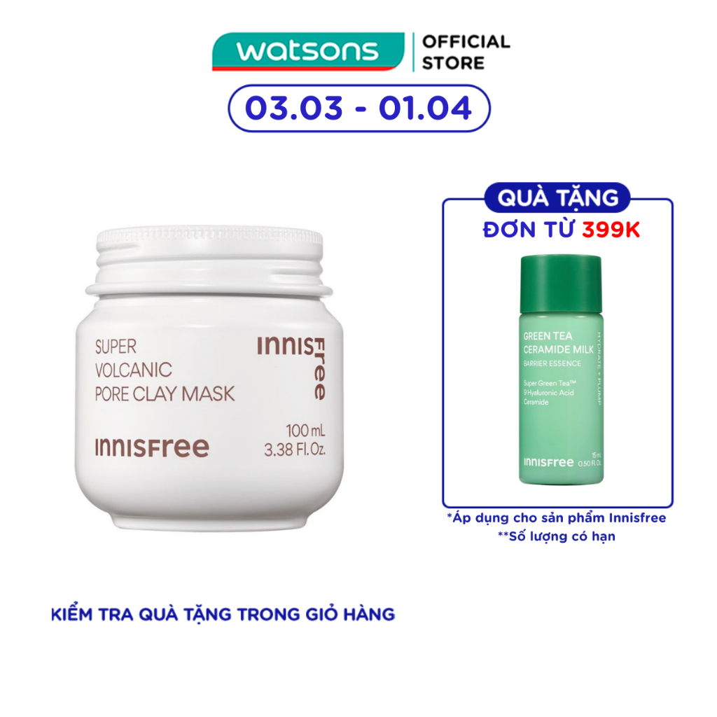Mặt Nạ Đất Sét innisfree Super Volcanic Pore Clay Mask 100ml