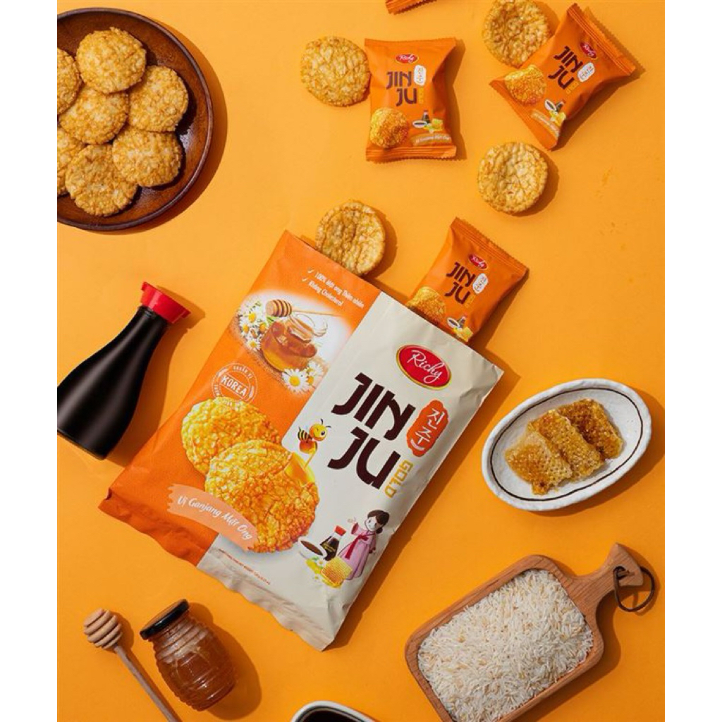 Bánh gạo Jinju Gold hương vị Ganjang mật ong 120g