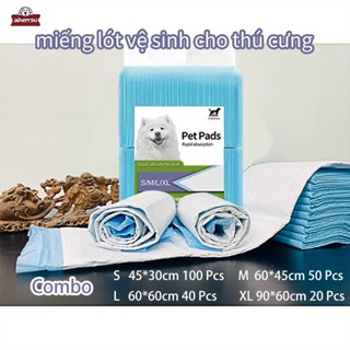 Combo 100 miếng lót vệ sinh cho chó mèo - Đa kích thước S/M/L/XL - Thấm hút tốt, chống tràn