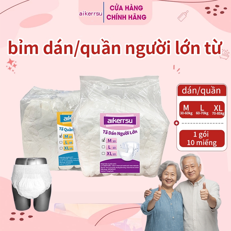 Combo Tã/Bỉm Người Lớn AKS (60/80/100 Miếng). Bỉm dán & bỉm quần cho cân nặng 35-85kg.