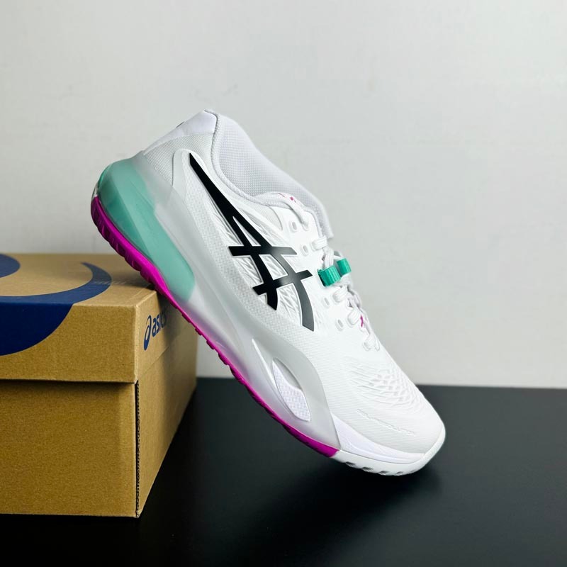 Giày pickleball Asics Gel Resolution X - 1041A487-103 - Trắng/Hồng/Xanh