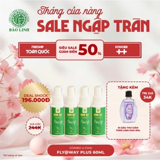 Bình Xịt Đuổi Muỗi Côn Trùng, Thơm Phòng FLY@WAY PLUS Bảo Linh 60ml - Chiết Xuất Thảo Dược, An Toàn Cho Bé Và Cả Nhà