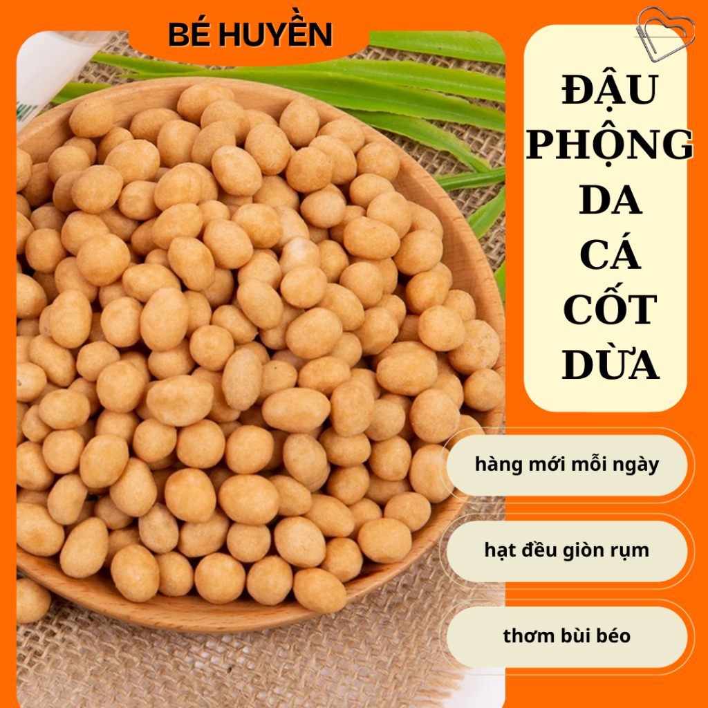 Đậu Phộng Da Cá Cốt Dừa hạt giòn chắc thơm béo vị lạt ăn chay
