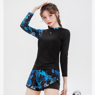 Bộ đồ bơi hai mảnh dành cho nữ, tay dài, chống nắng, thể thao, cao cấp, có đệm ngực_hàng QC