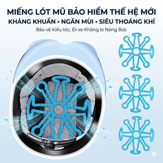 Miếng lót giữ độ phồng tóc, thoáng khí giúp tóc bồng bềnh tự nhiên khi mang nón bảo hiểm