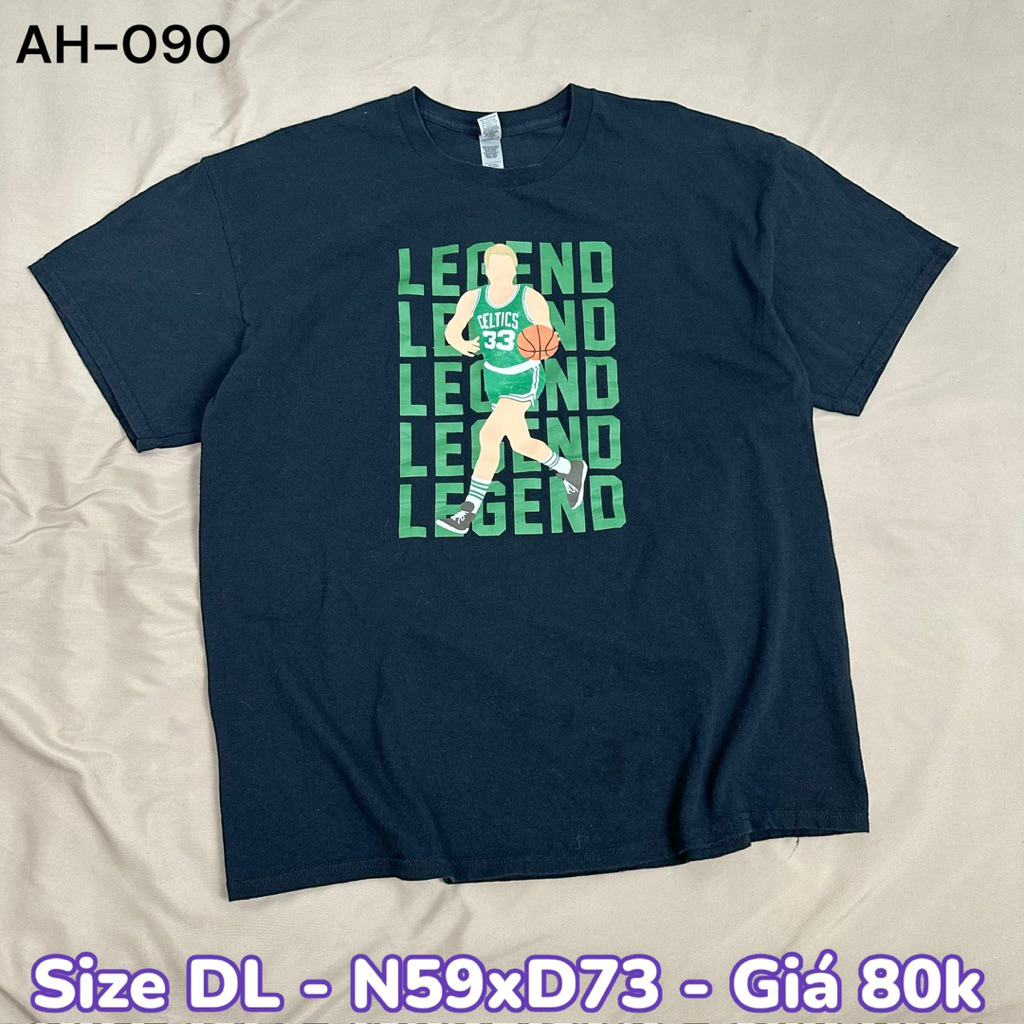 Legend Celtics 33 – Size DL – 80k Form 59x73 rộng thoải mái, áo xanh navy graphic Legend Celtics nổi