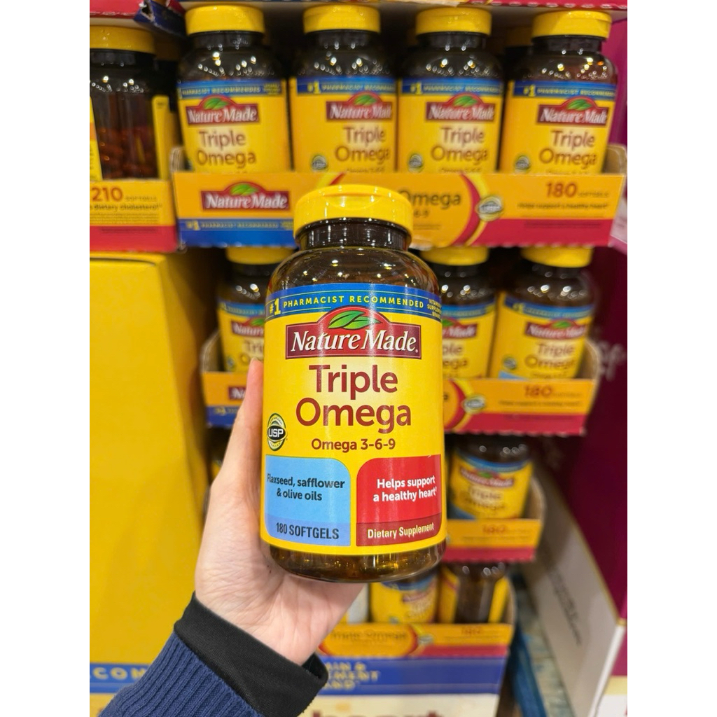 [ Date 01/2028 ] Viên Uống Triple Omega 3-6-9 NATURE MADE 180 Viên Mỹ.