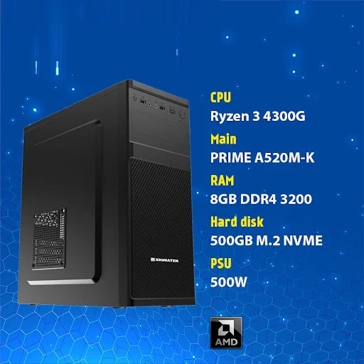 PC Home Office A30172-1 (AMD Ryzen 3 4300G/ 1 x 8GB/ 500GB SSD/ Free DOS)