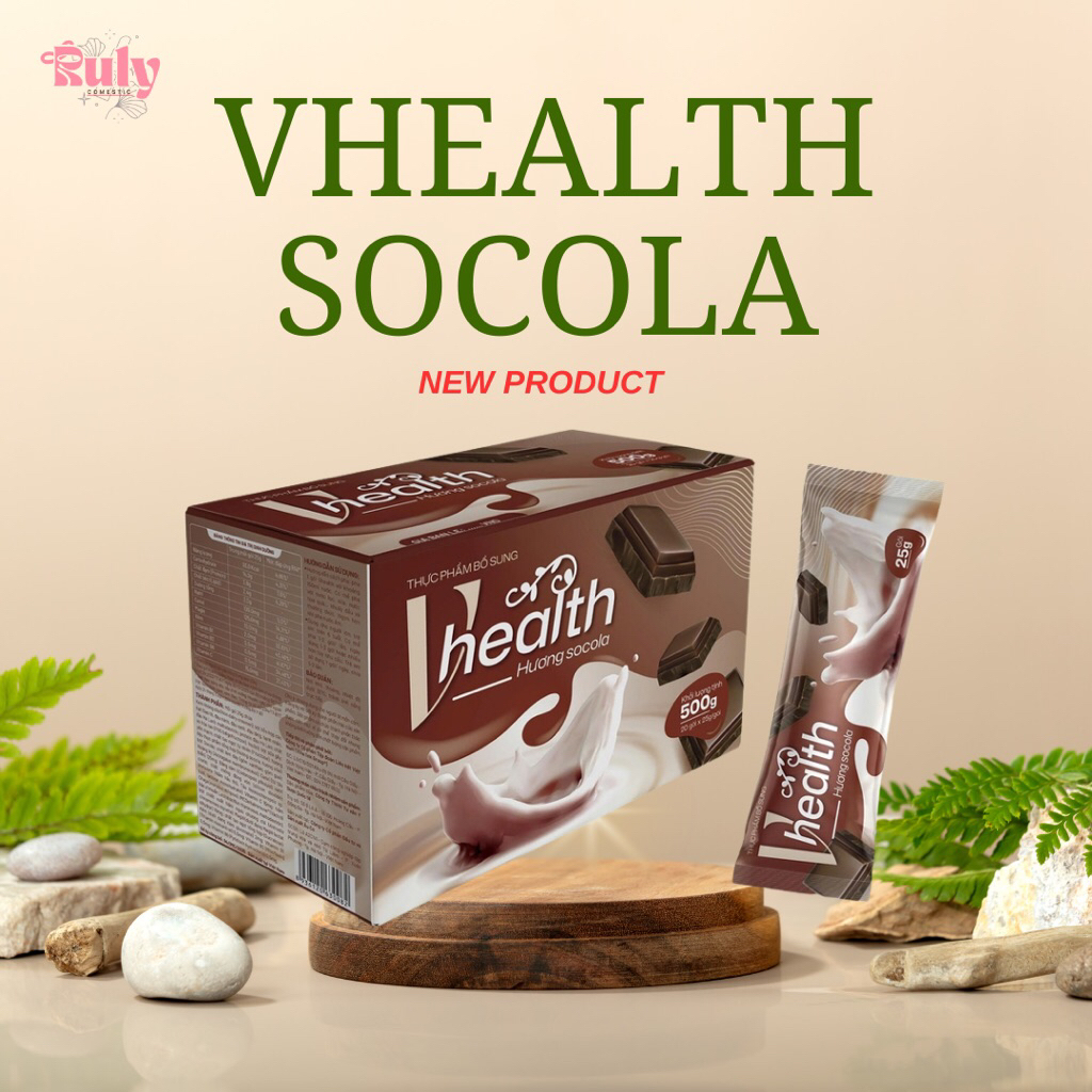 [Chính hãng] Vhealth phiên bản mới ( hương vị Socola ) - Thức uống dinh dưỡng bổ sung khoáng chất ( 