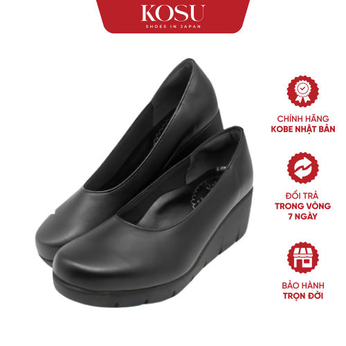 Giày da nữ đế xuồng KOSU, giày công sở nữ cao 5,5cm siêu nhẹ, chống trơn trượt K-21600 made in Japan