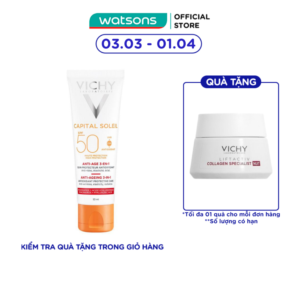 Kem Chống Nắng Vichy Chống Lão Hóa Ideal Soleil Anti Age 50ml