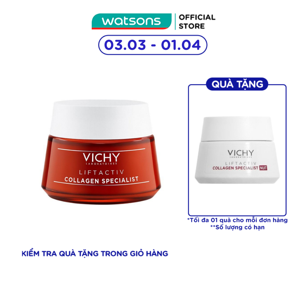 Kem Dưỡng Ngăn Lão Hóa, Sáng Da Vichy Collagen Liftactiv Collagen Specialist Chuyên Biệt (50ml)