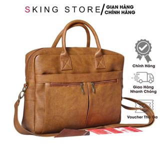 Túi xách công sở laptop 17 inch da PU cao cấp chống nước, túi văn phòng nam size lớn