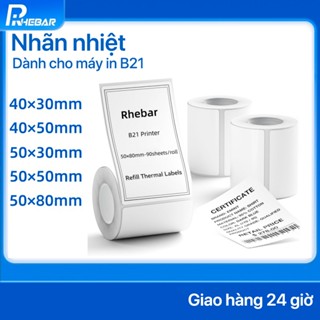 Nhãn Nhiệt Decal In Tem Logo 40x30 40x50 50x30 50x50 50x80mm Giấy In Nhiêt Cho Máy In Nhiệt B21 Mini