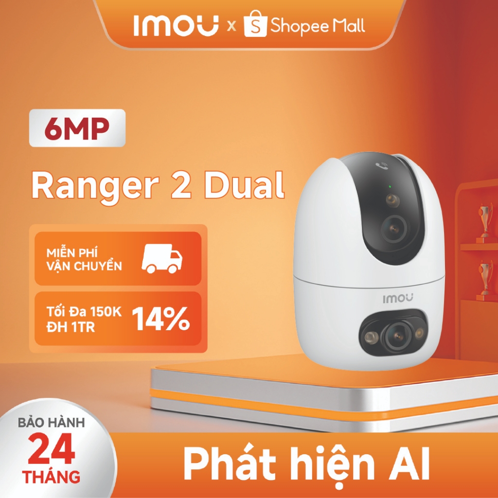 Imou Camera Wifi trong nhà Ranger 2 Dual 6MP I IPC-S20EP-6M0S  I  Gọi video một chạm I  Phát hiện ng
