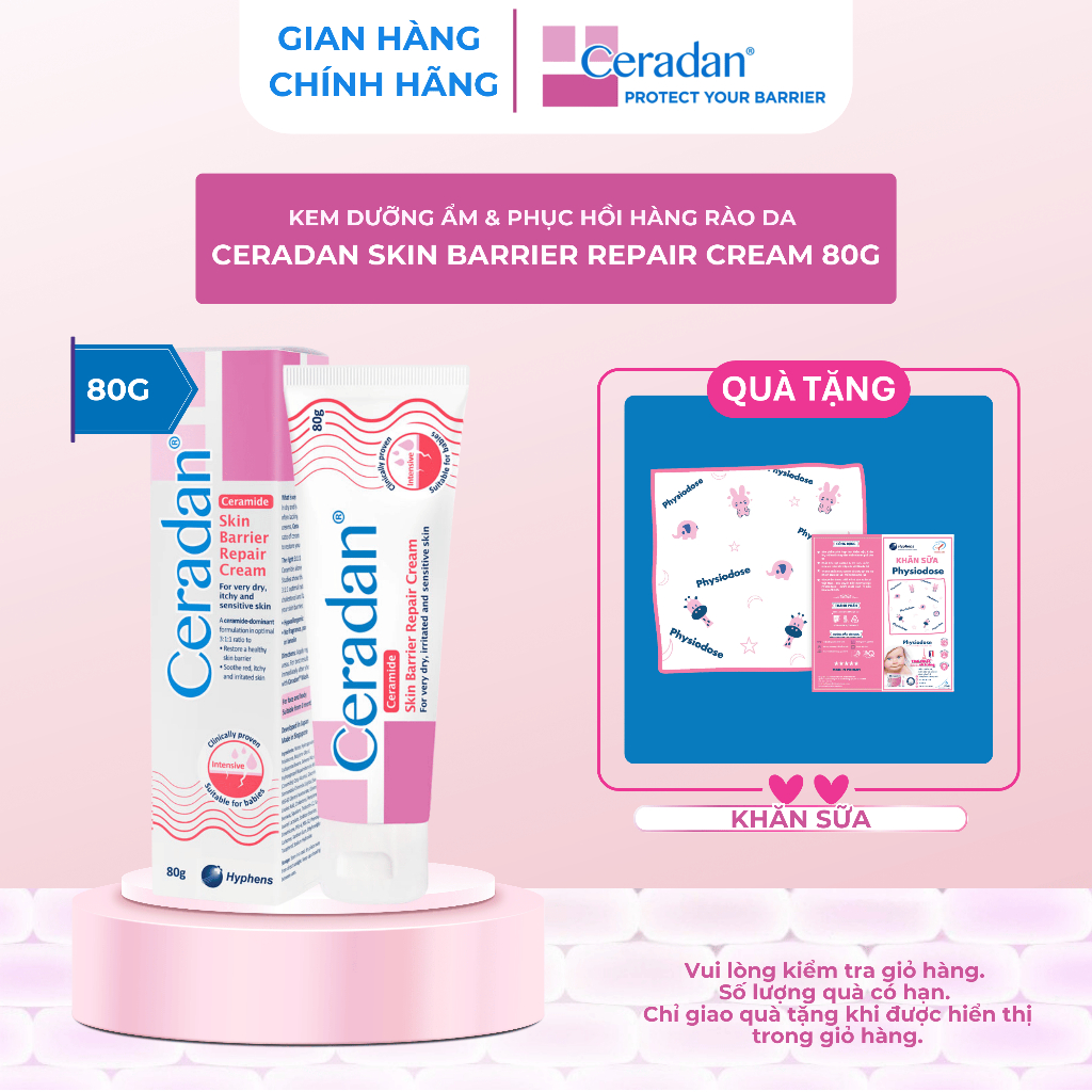 (HSD: Th6/2027) Kem Dưỡng Ẩm Phục Hồi Da Ceradan Skin Barrier Repair Cream 80g
