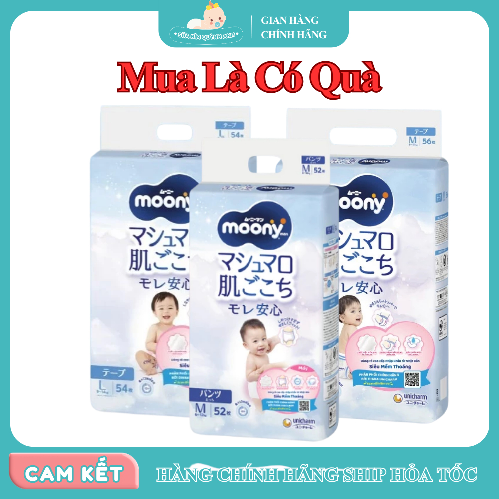 Bỉm dán, Bỉm quần Moony xanh đủ size cho bé