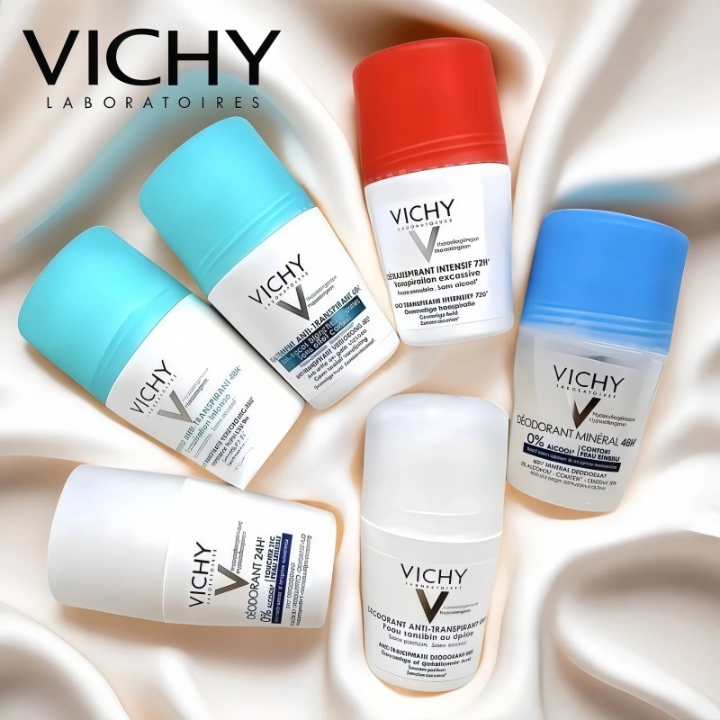 VICHY Genuine Antibacterial Antiperspirant Roll-On Deodorant 50ml Lăn khử mùi kháng khuẩn VICHY chín