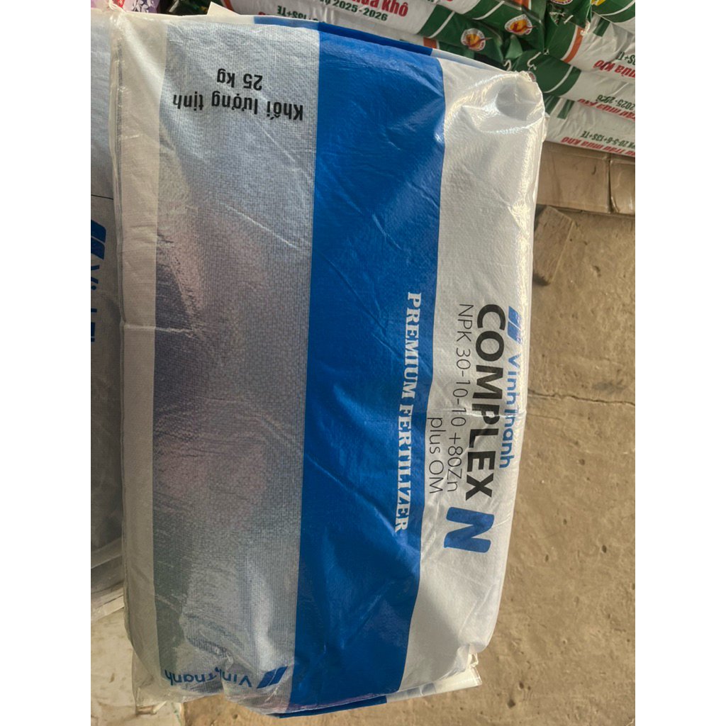 1 Bao Npk 30-10-10+80Zn Vĩnh Thạnh 25kg- Giúp cây phục hồi sau thu hoạch-Nhú đọt, lá xanh dày