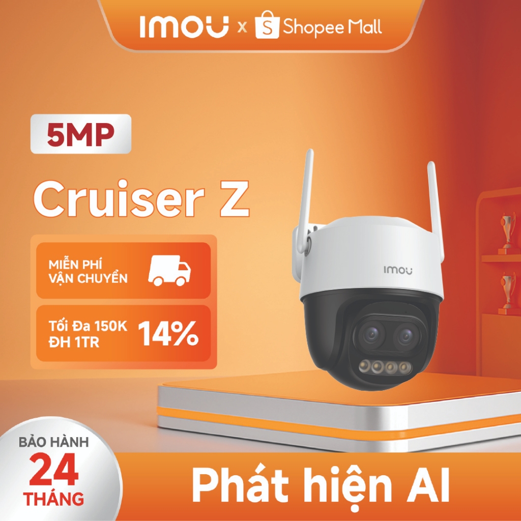 Camera Wifi ngoài trời IMOU Cruiser Z I 5MP I S7DP-5M0WEZ I Ống kính kép Zoom 12x
