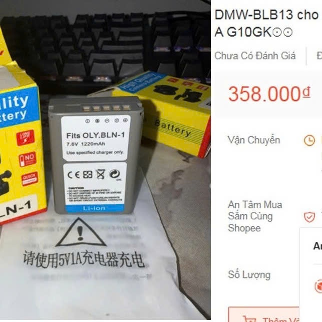 Pin máy ảnh mã BLN-1 1200mAh cho Olympus EM1 EM5 EP5 BLN1 M2 PEN-F E-M5 ( mới 100% thanh lý )