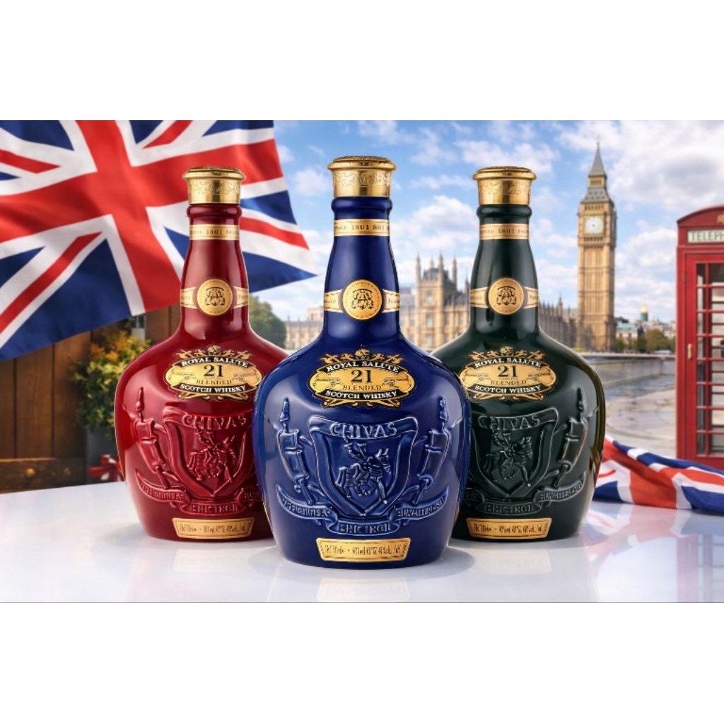 Vỏ Chai Rượu Chivas 21 Năm Xuất Xứ Scotland Gốm Sứ Dung Tích 700ml Có 3 Màu Rất Đẹp.Chai Rỗng Không 