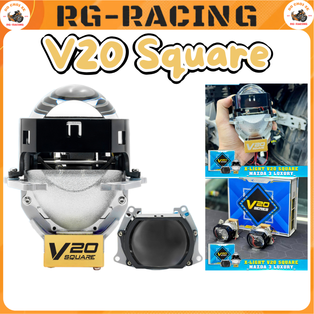 Đèn Bi Cầu 3.0 Xlight V20 Square LED Bi Cầu To Bi Cầu LED Bi Cầu Xlight Đèn Pha VF3