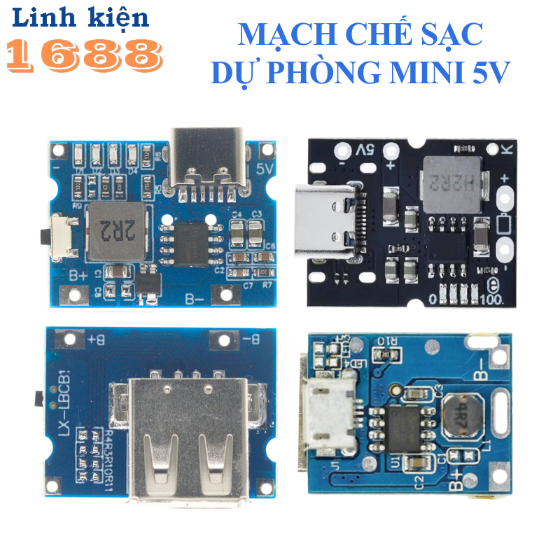 [GIÁ COMBO] Mạch sạc pin dự phòng 5V 600mA mini có led báo trạng thái