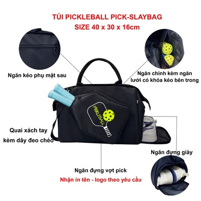 Túi thể thao đựng vợt pickleball TROY PICK-SLAYBAG ngăn đựng giày riêng, vải chống thấm, size 40cm