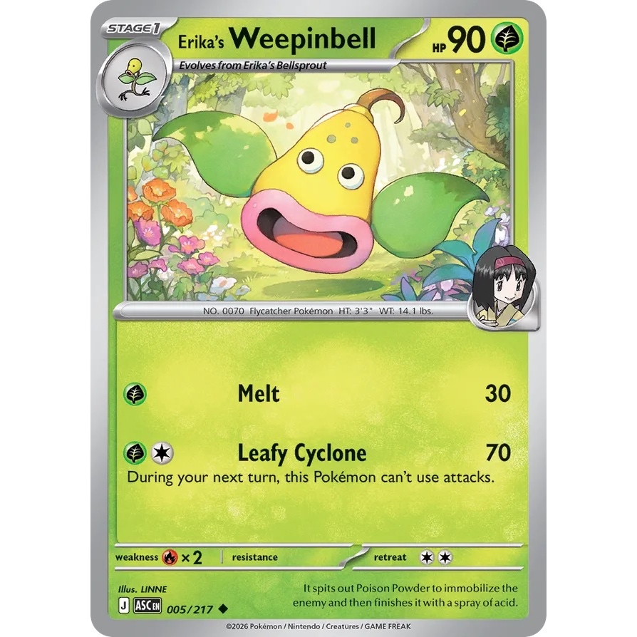 ASC - Pokemon TCG - 005/217 - Erika's Weepinbell - Uncommon