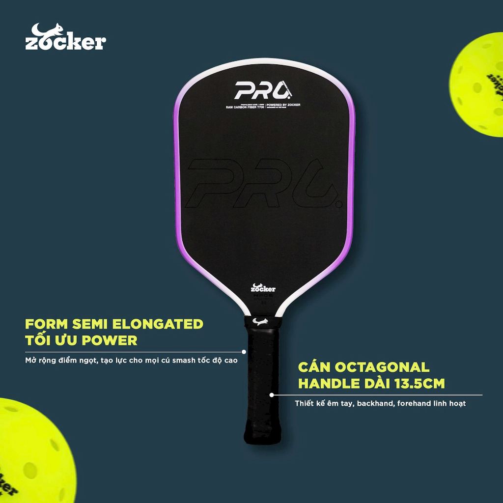 [ Hỏa tốc ] Vợt Pickleball Zocker HP06 Pro Swing Nhanh – Phản Xạ Linh Hoạt