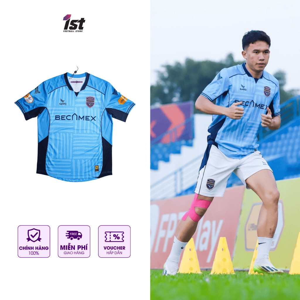 Áo Thi Đấu Bóng Đá CLB Becamex Bình Dương Màu Xanh mùa giải V.League 2024-2025