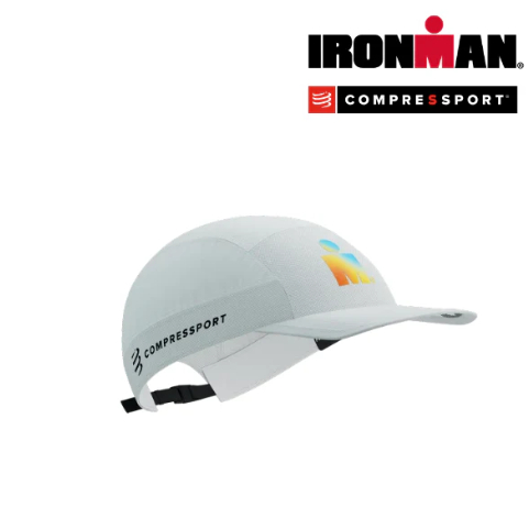 Mũ Compressport 5 Panel Light Cap IRONMAN - White Sunrise