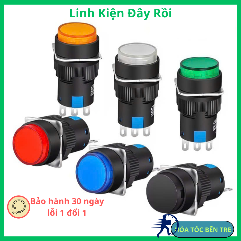 Nút nhấn AB6-M AB6-A AL6-M AL6-A AB6Y-M nhả và giữ 16MM (có đèn và không đèn)