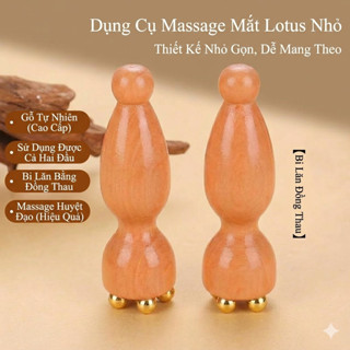 Cây lăn massage mắt mini 5 bi đồng thân gỗ nhỏ gọn giảm sưng, thư giãn vùng mắt hiệu quả
