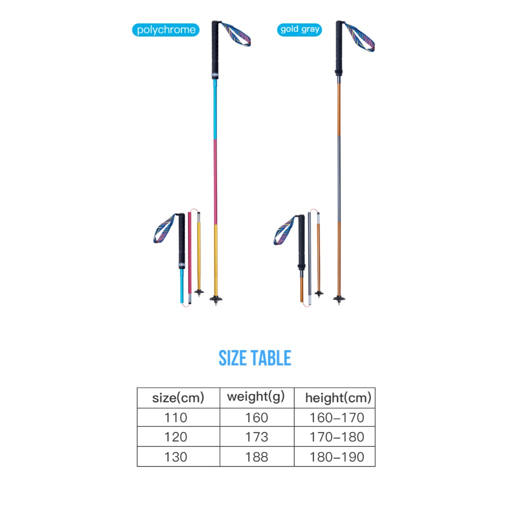 Gậy Leo Núi - Gậy Trekking Gấp Gọn Hợp Kim Nhôm Aonijie E4201 size 105 - 110 -115 - 120 -130 cm