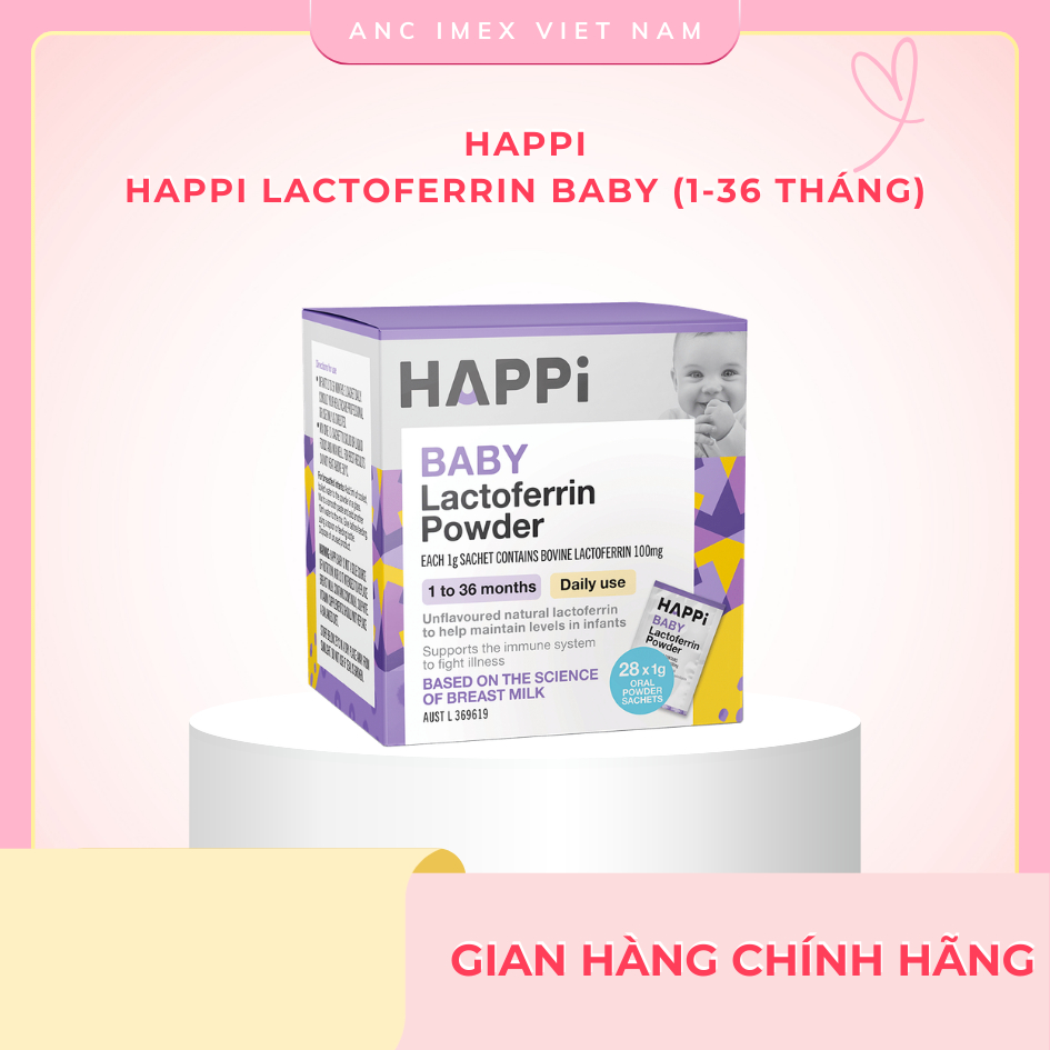 BỘT TĂNG ĐỀ KHÁNG HAPPi LACTOFERRIN BABY CHO BÉ  1-36 THÁNG